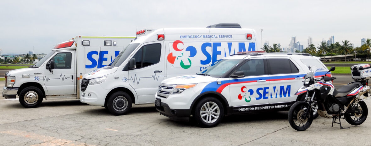 SEMM fleet: ambulances, first-response vehicle and motorcycle